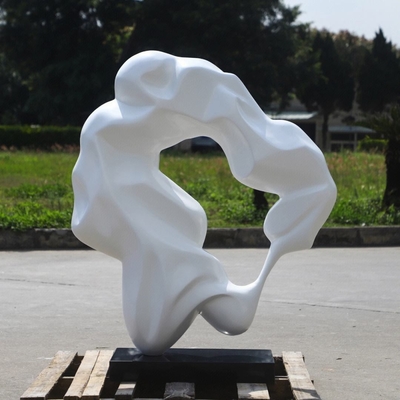 White Colour Paint Abstract Art Sculpture Made Of EPS Materials Polishing Surface